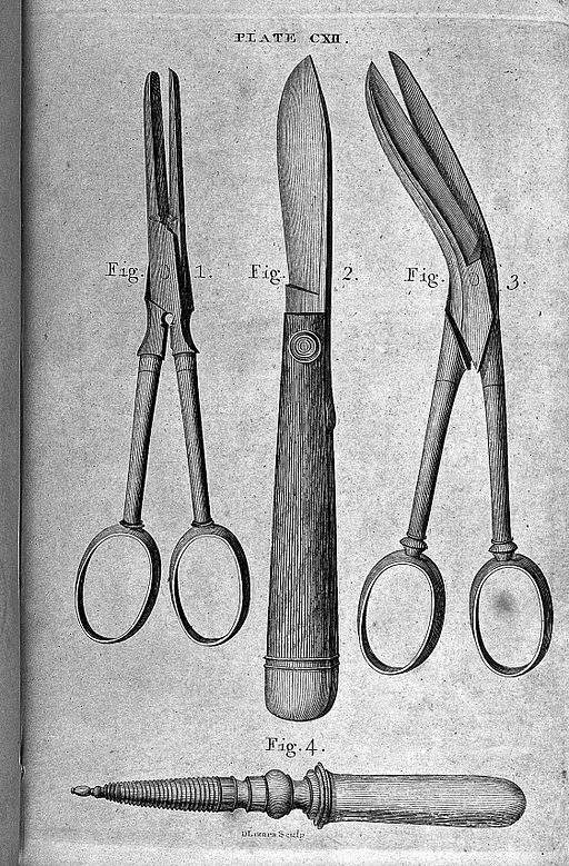 Kirurgiske hjelpemidler fra gammelt av - Foto WIkimedia Commons